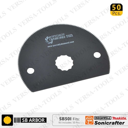 Versa Tool 80mm HSS Semi-Circular Multi-Tool Saw Blades, PK 50 SB50I